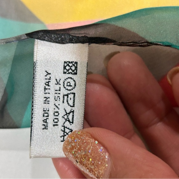 MiuMiu Vintage Silk Harlequin Grey Wrap/Scarf - Picture 11 of 14